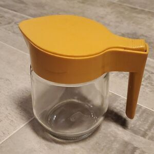 Vintage Glass Retro Mustard Lid  Dispenser